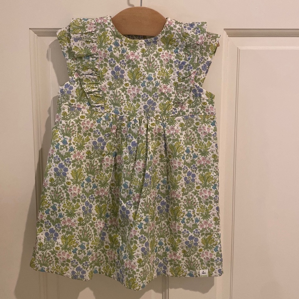 Pimpoll green floral ruffle dress 18-24 month